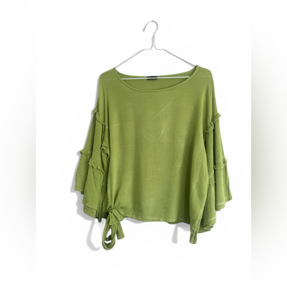 Coco + Carmen Olive Green Ruffle Tie-Waist Tunic